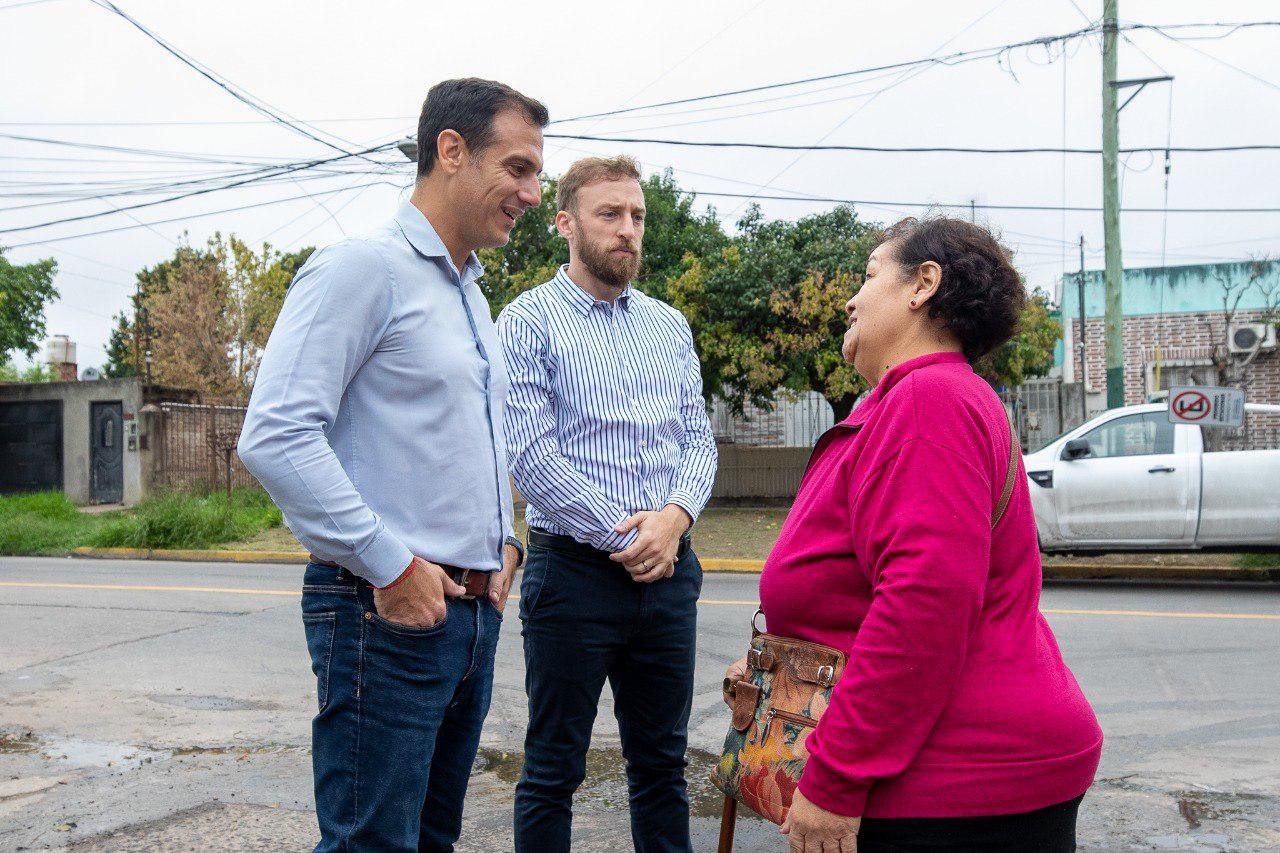Julián Álvarez y Federico Otermín recorrieron obras en el Corredor Lynch