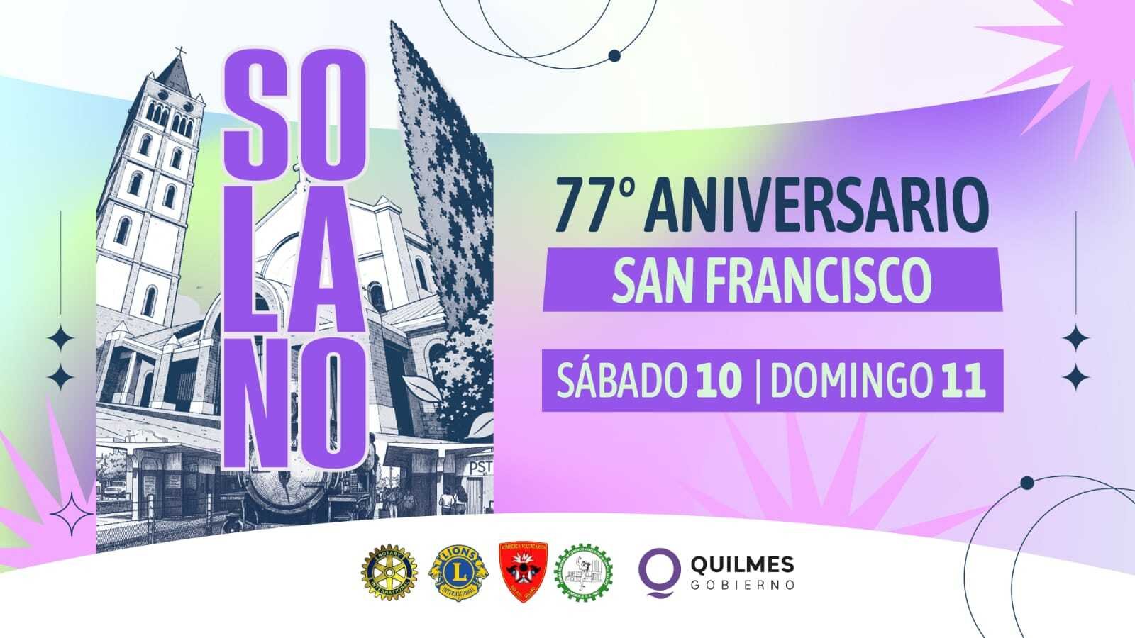 Solano festejará su 77° aniversario con un fin de semana de celebraciones